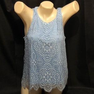 🔹Cute lace baby blue tank top🔹